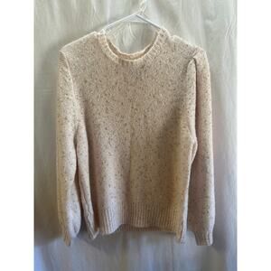 Vylette Cream/Light Blush Knit Metallic Speckled Sweater – Size L